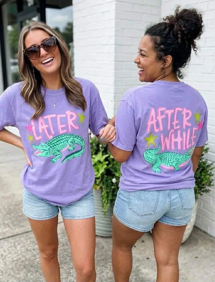 Later Gator Comfort Colors Shirt | Retro Alligator Graphic Tee | Southern Cute Funny Shirt | After A While Crocodile Tee